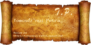 Tomcsányi Petra névjegykártya