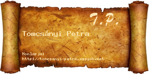 Tomcsányi Petra névjegykártya