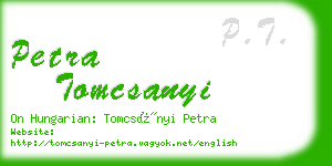 petra tomcsanyi business card